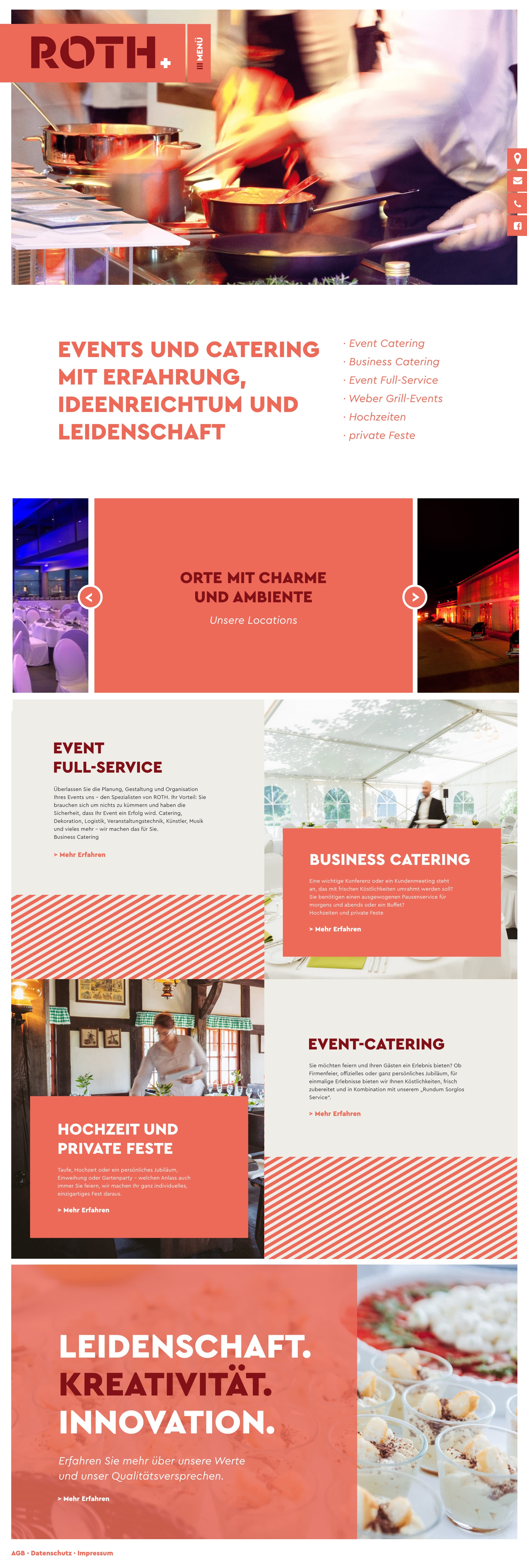 Website von ROTH Catering